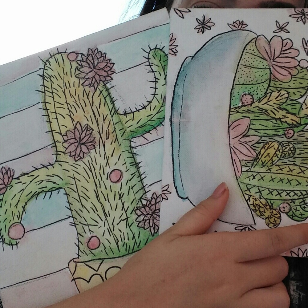 Original watercolor painting of cactus